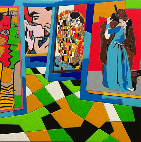 A kiss | Ugo Nespolo - Arte Focus™