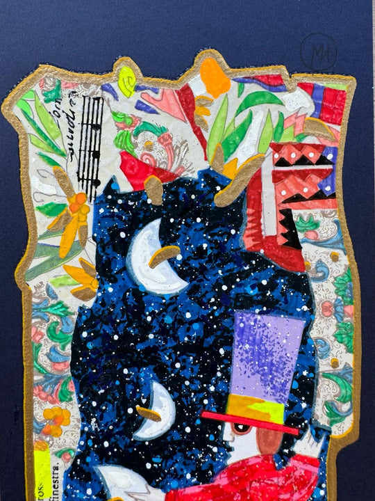 Rubo una luna alla notte (fondo blu)  | Francesco Musante