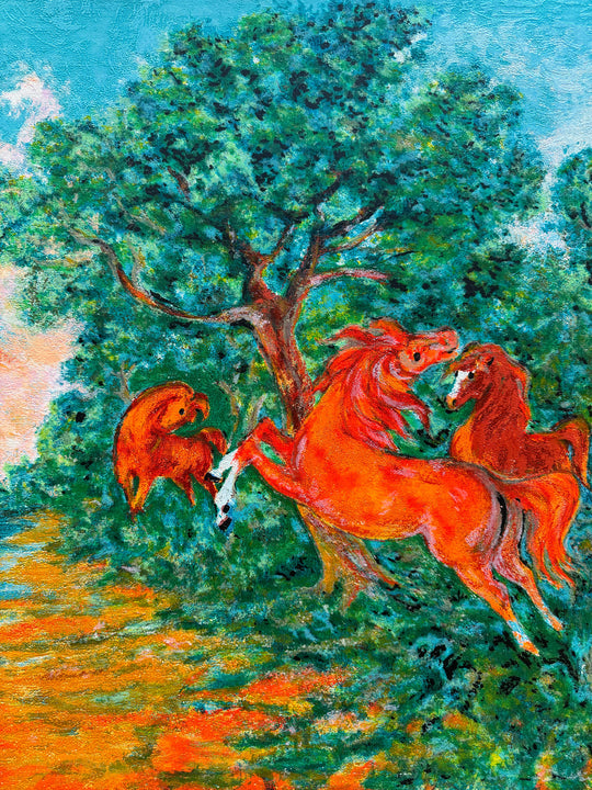 Cavalli in riva al fiume  | Aligi Sassu