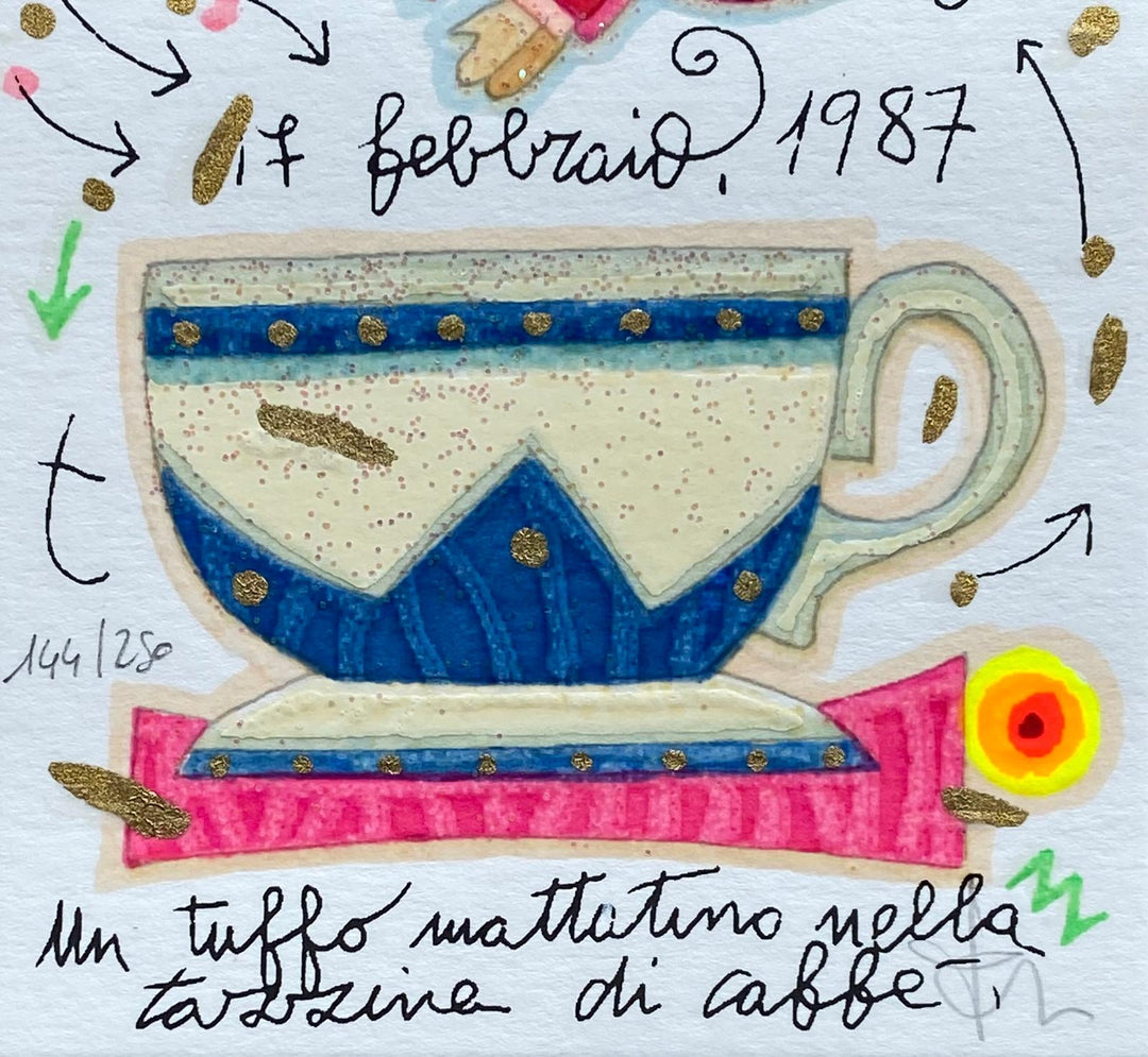 Un tuffo mattutino nel caffè (Fondo bianco) | Francesco Musante