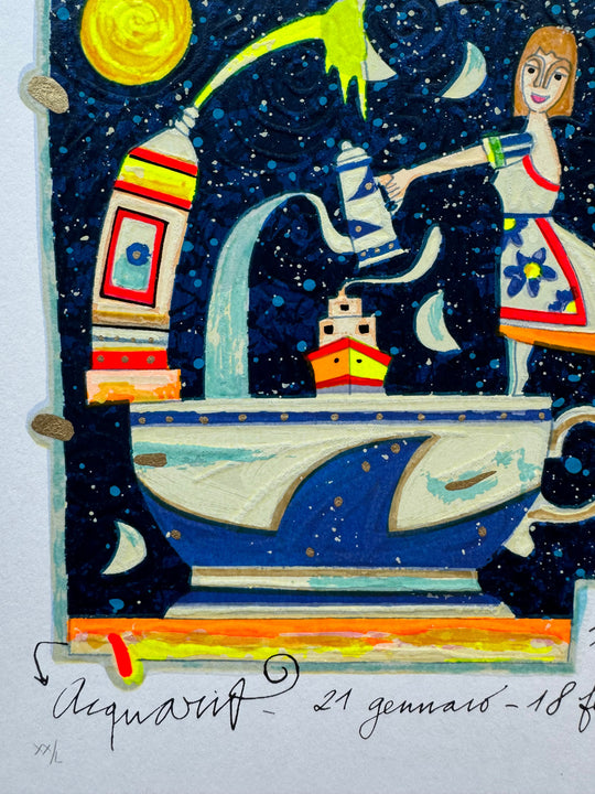 Segni Zodiacali "Acquario" (Fondo bianco) | Francesco Musante