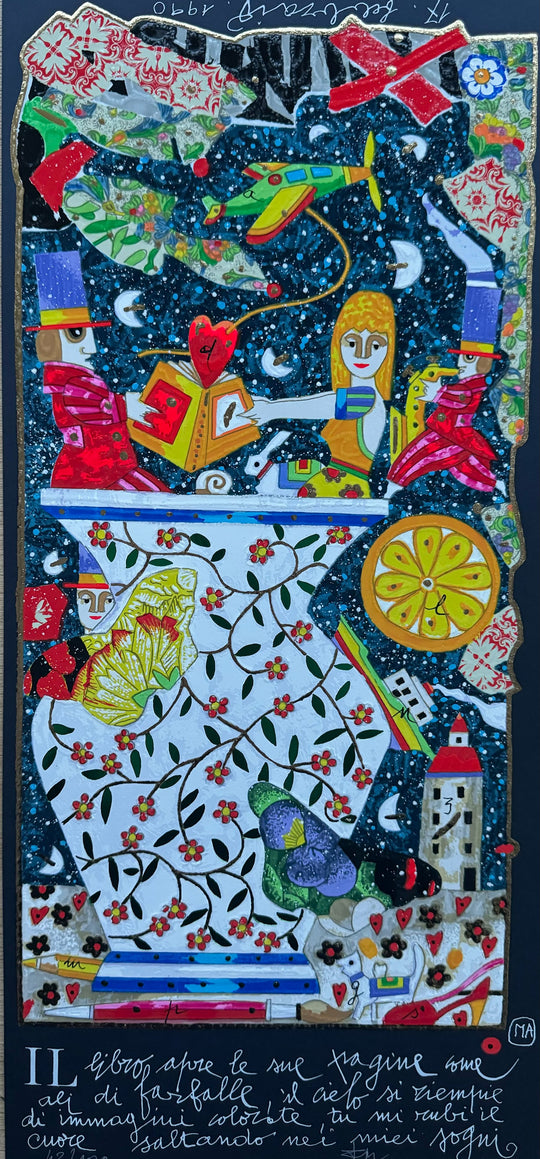 Il libro apre le sue pagine (fondo blu) | Francesco Musante