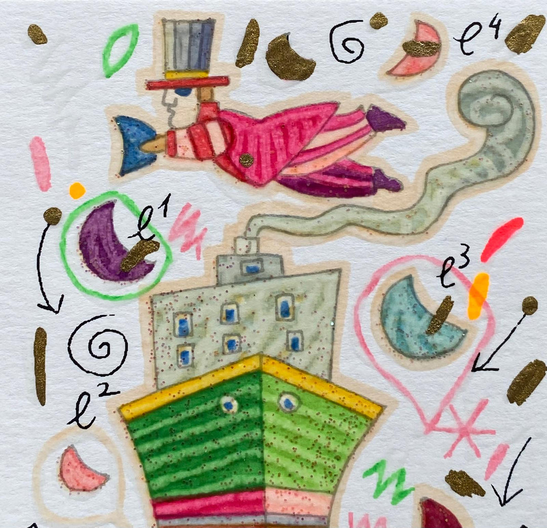 Navigando verso la luna (Fondo bianco) | Francesco Musante