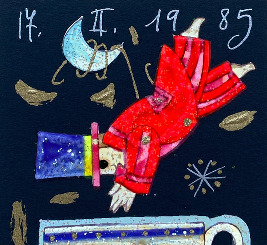 Tuffo nella tazzina di caffè  (Fondo blu) | Francesco Musante