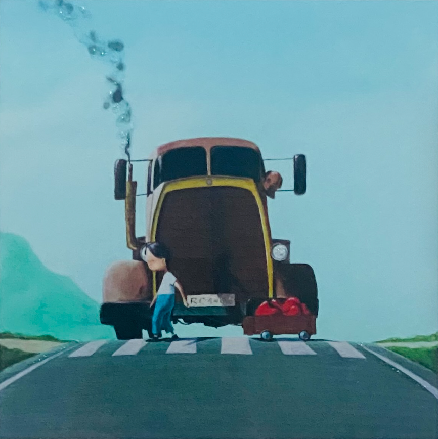 Opera in cornice: Attraversamento cuori  | Diego Santini