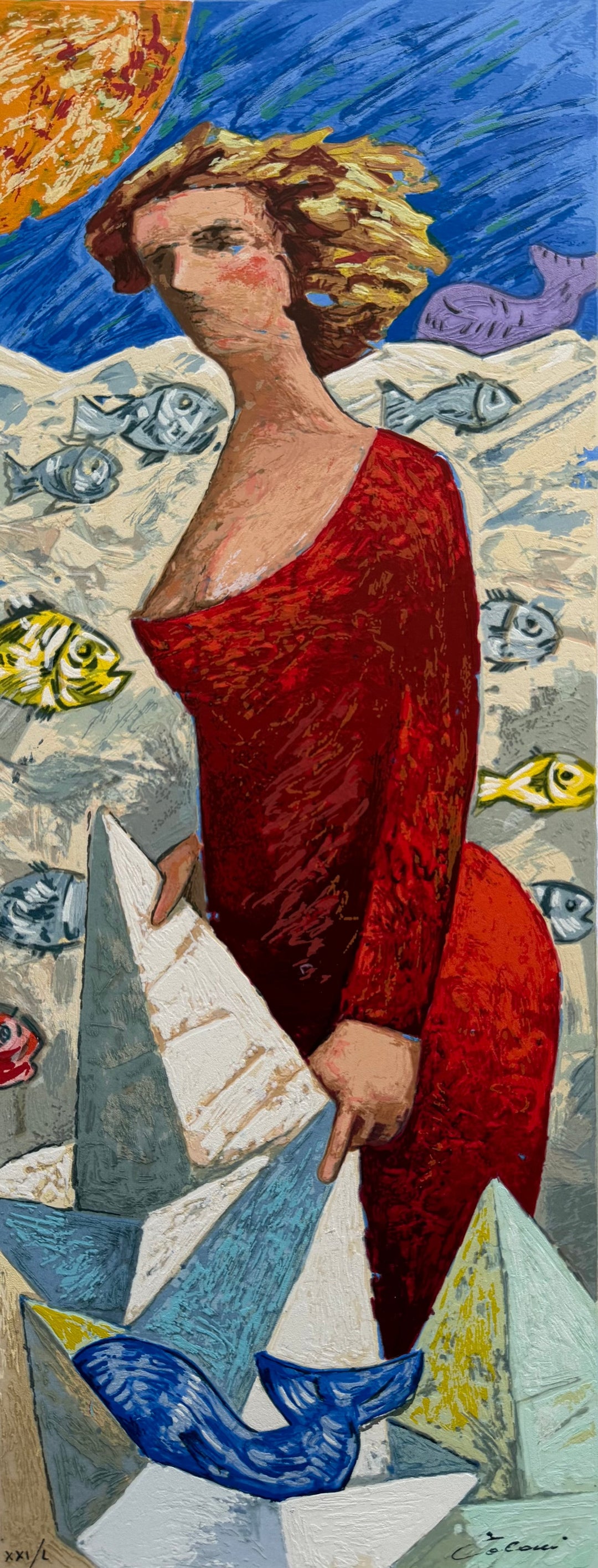 Le barche del viaggio: una donna | Giampaolo Talani - Arte Focus™