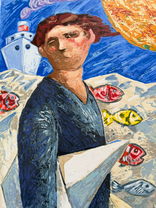 Le barche del viaggio: un uomo | Giampaolo Talani - Arte Focus™
