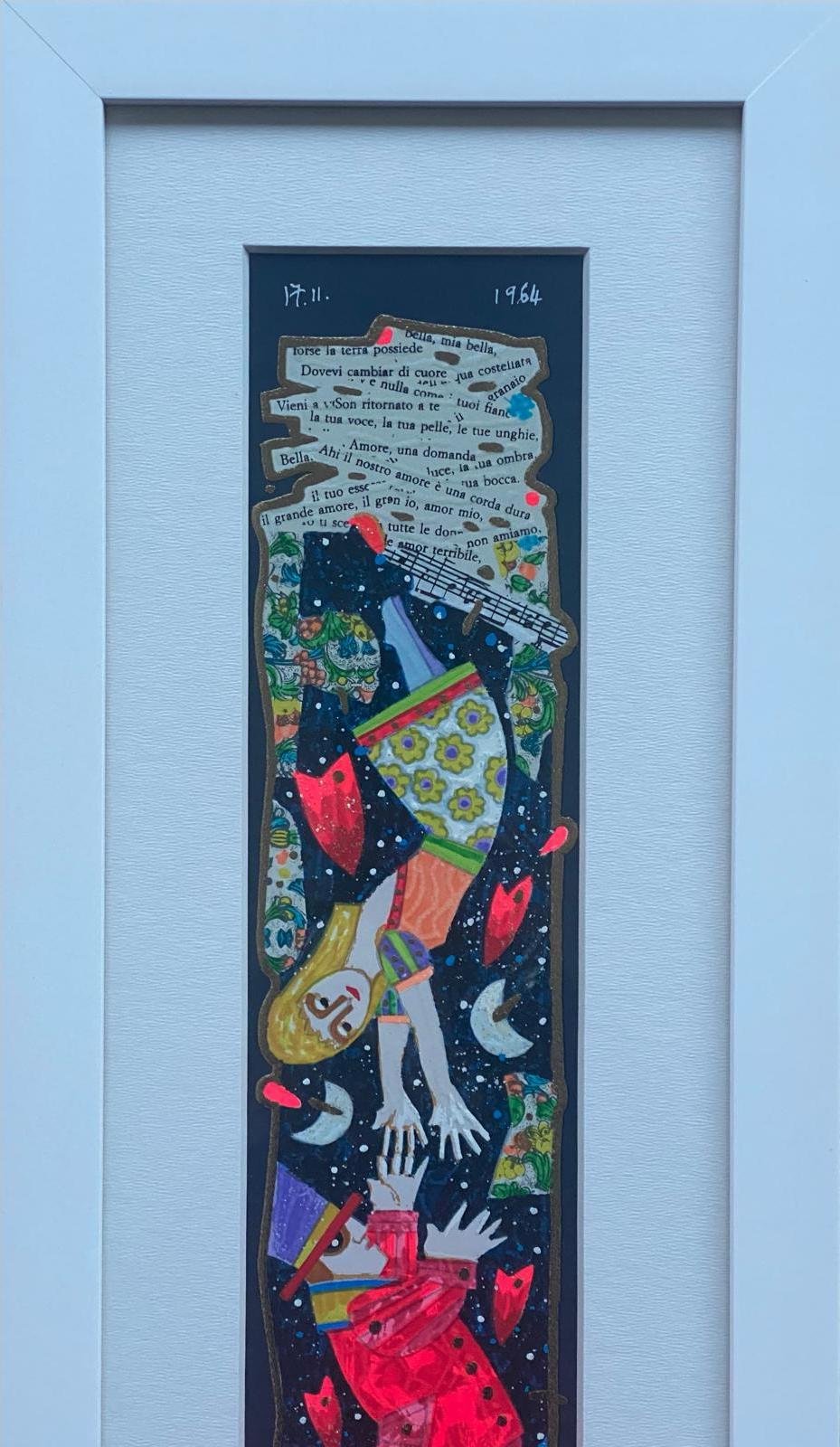 Opera incorniciata: Vieni tra le mie braccia (fondo blu) | Francesco Musante