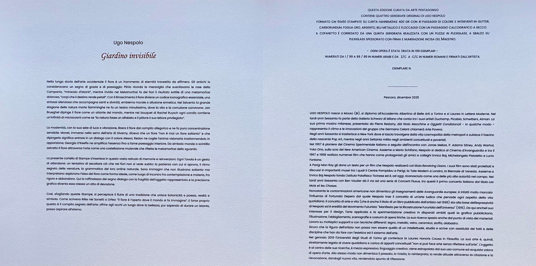 Cartella da collezione: "Giardino invisibile"  | Ugo Nespolo