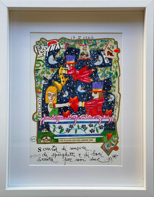 Opera in cornice: Serata per noi due (fondo bianco) | Francesco Musante