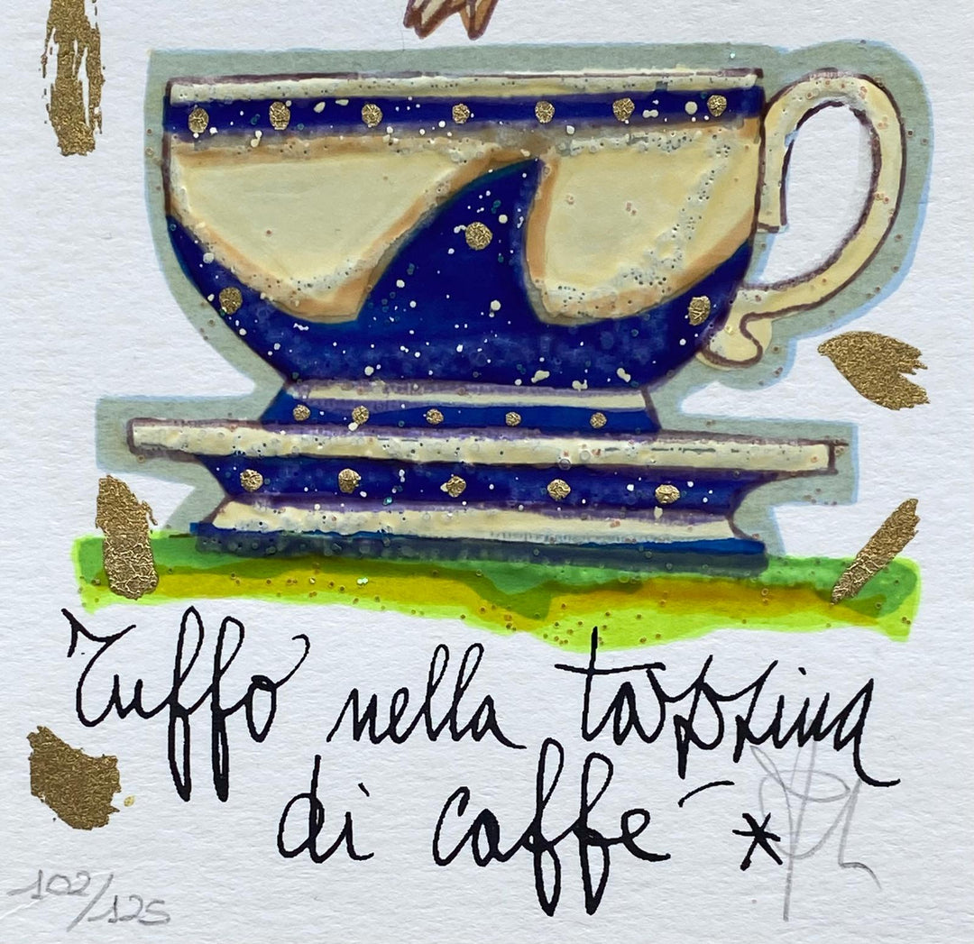 Tuffo nella tazzina di caffè  (Fondo bianco) | Francesco Musante