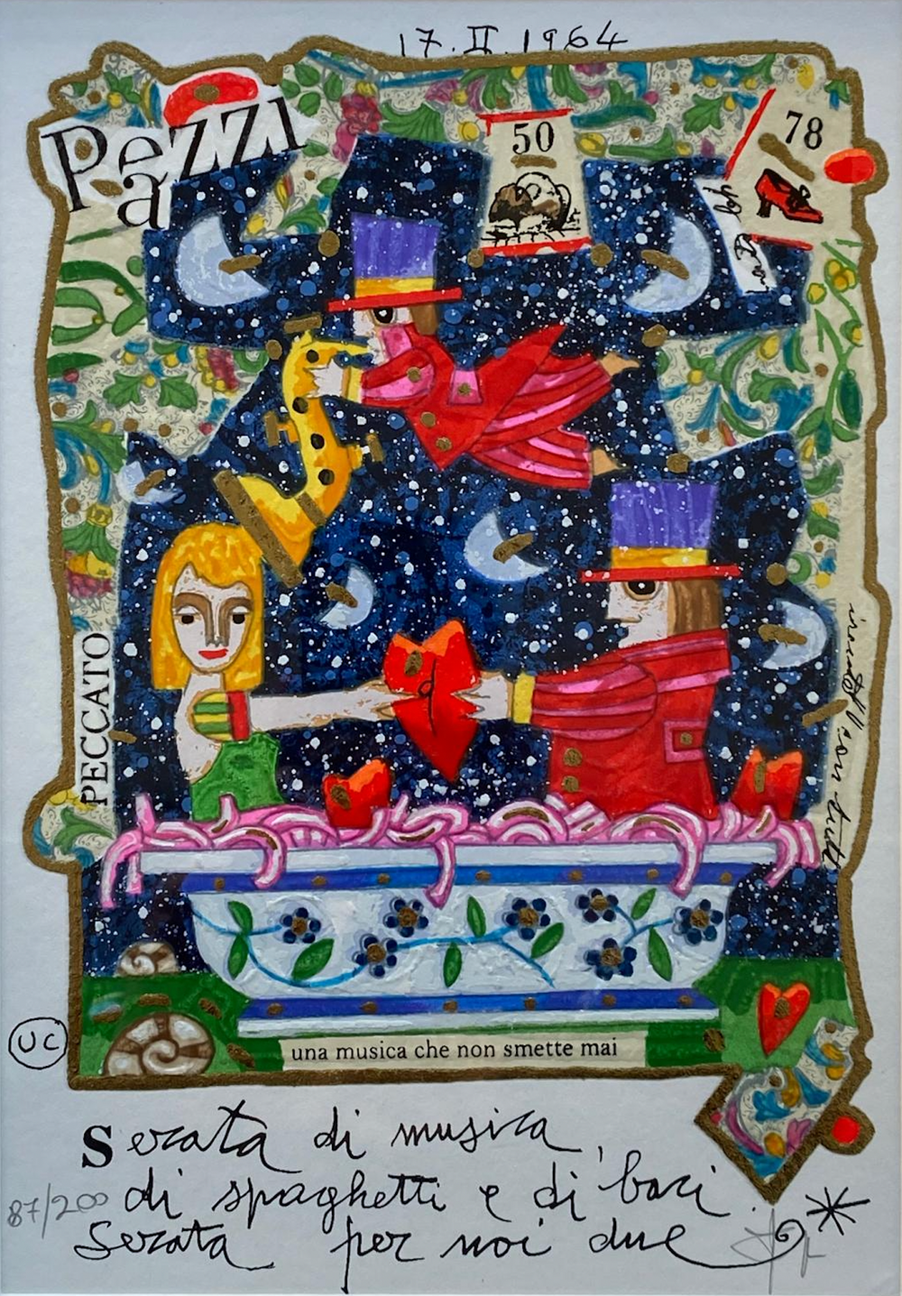 Opera in cornice: Serata per noi due (fondo bianco) | Francesco Musante