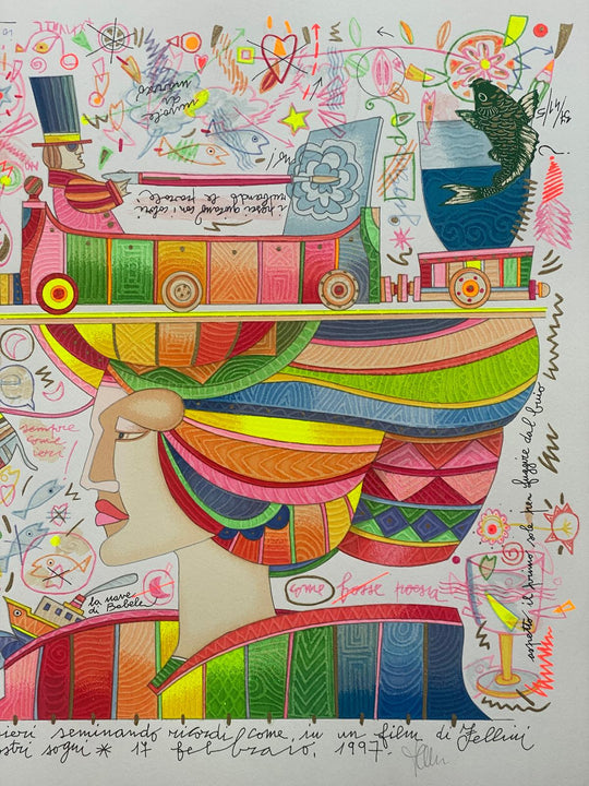 Vedo il trenino del maestro Joan (fondo bianco) | Francesco Musante