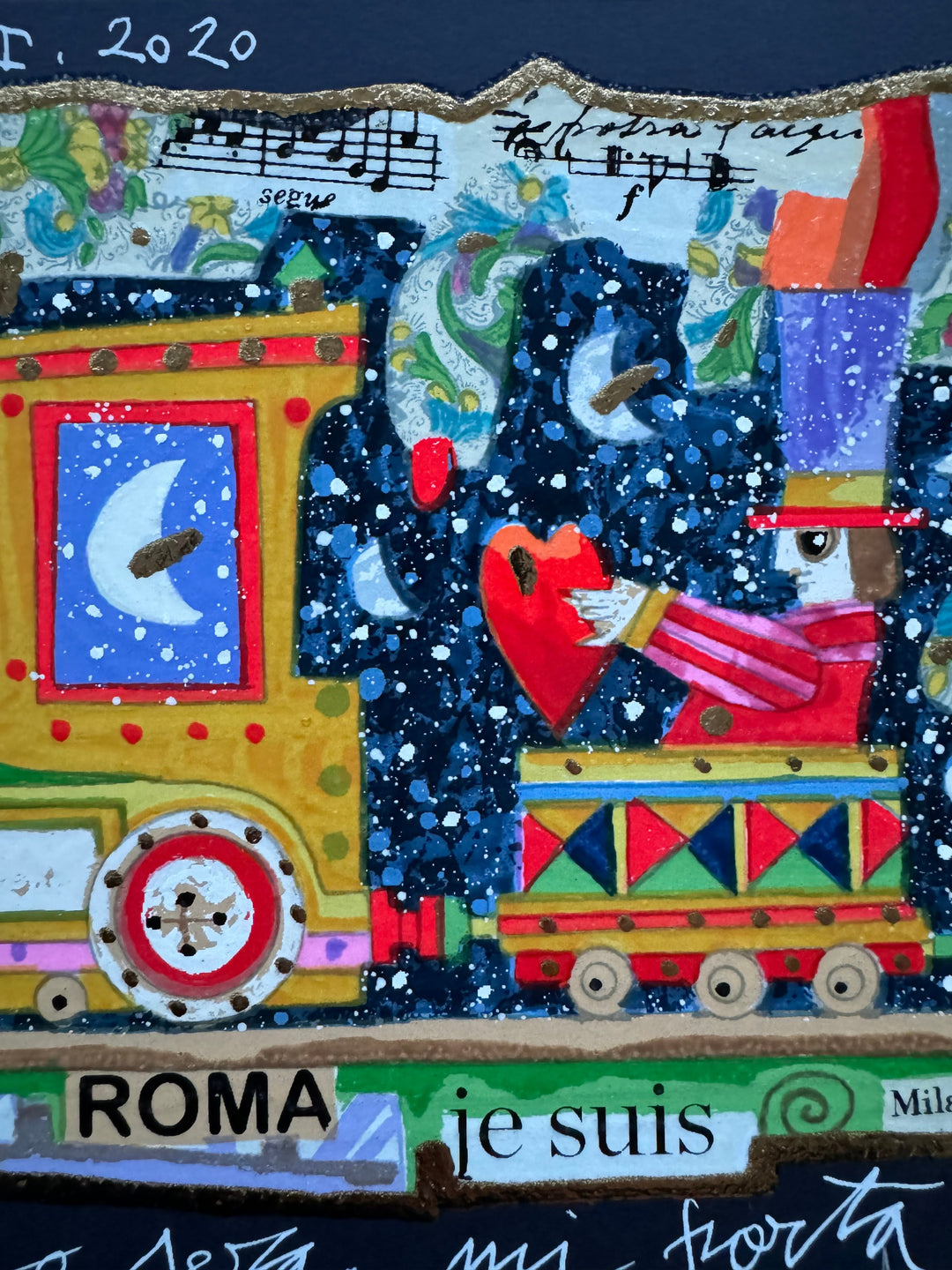 Il treno della sera mi porta sogni felici (fondo blu) | Francesco Musante