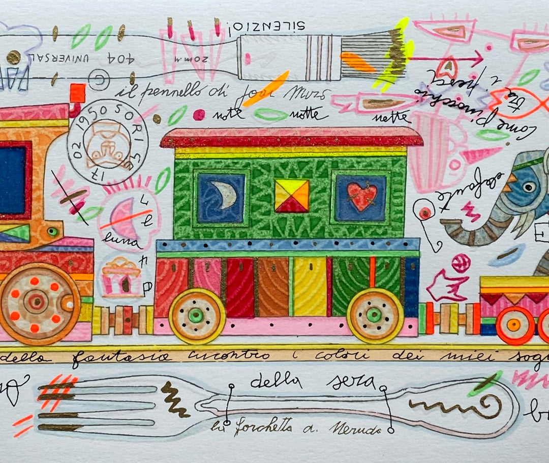 Prenderò l'ultimo treno della sera... (fondo bianco) | Francesco Musante