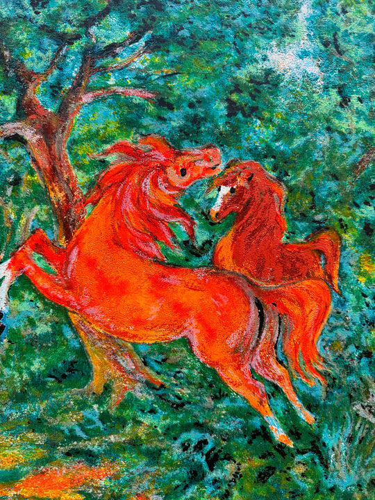 Cavalli in riva al fiume  | Aligi Sassu