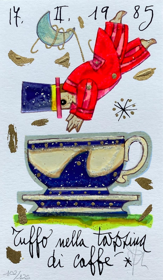 Tuffo nella tazzina di caffè  (Fondo bianco) | Francesco Musante
