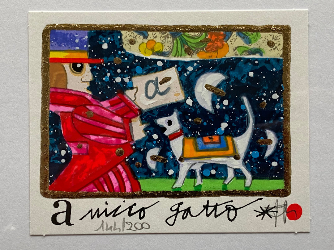 Opera in cornice: Amico gatto | Francesco Musante