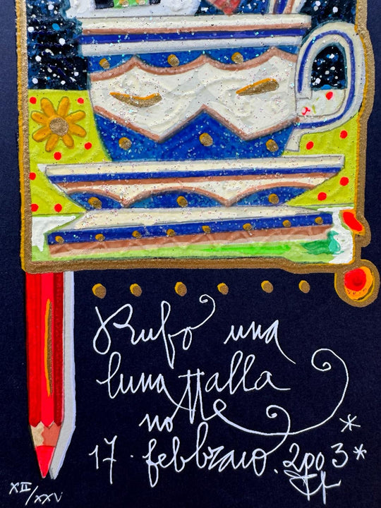 Rubo una luna alla notte (fondo blu)  | Francesco Musante