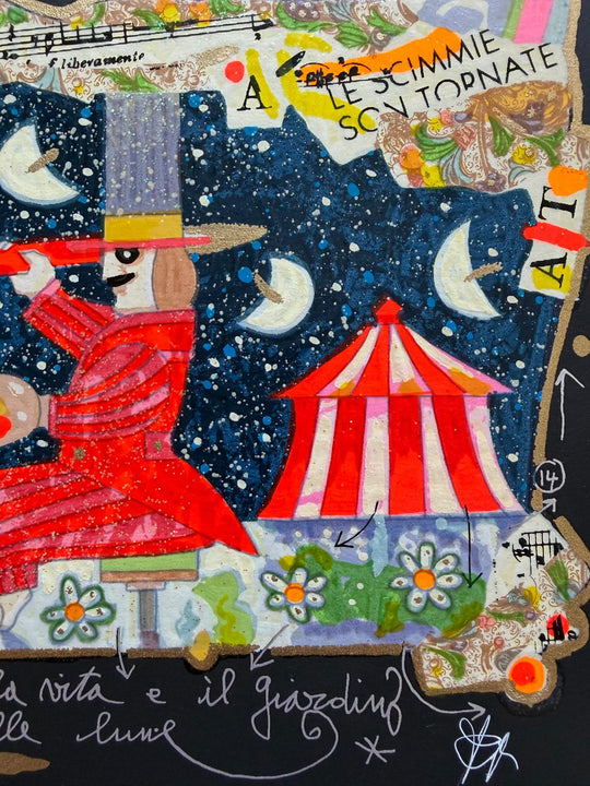 Dipingo l'elefante ballerino (fondo blu) | Francesco Musante