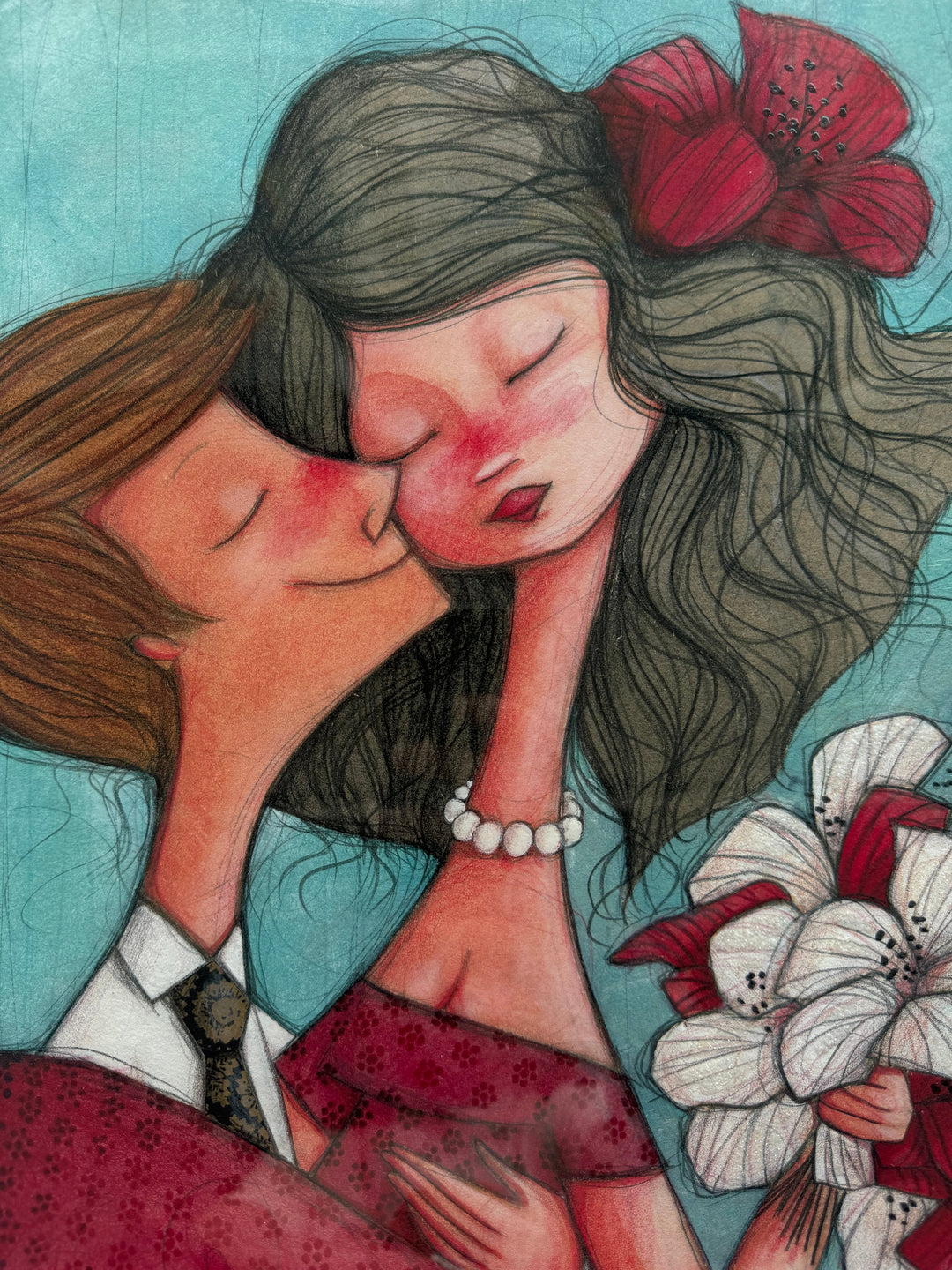 Opera incorniciata: Un Dolcissimo Bacio | Federica Porro