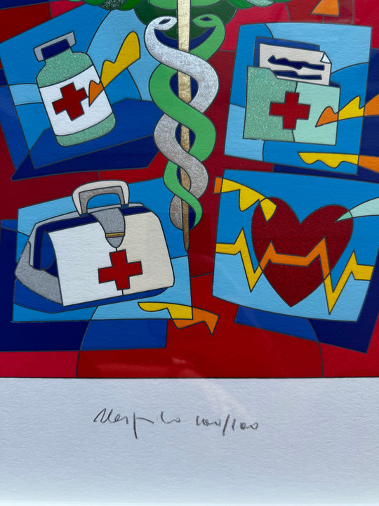 Opera incorniciata: Esculapio | Ugo Nespolo