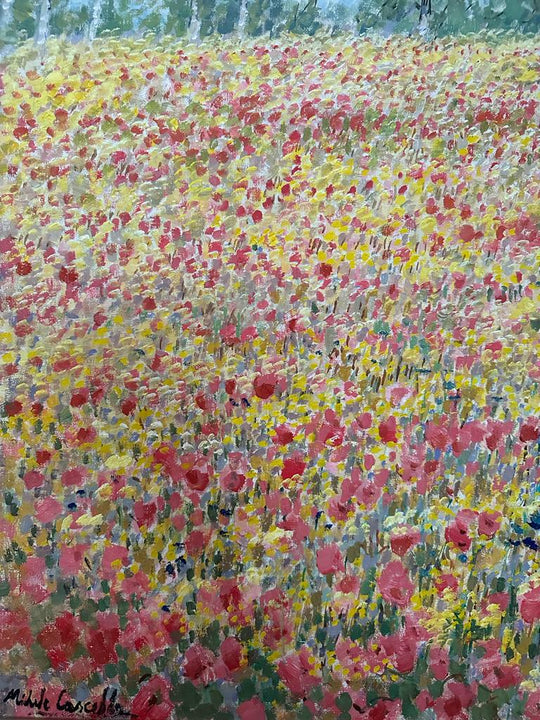 A meadow of spring flowers and poppies | Michele Cascella