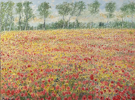 A meadow of spring flowers and poppies | Michele Cascella