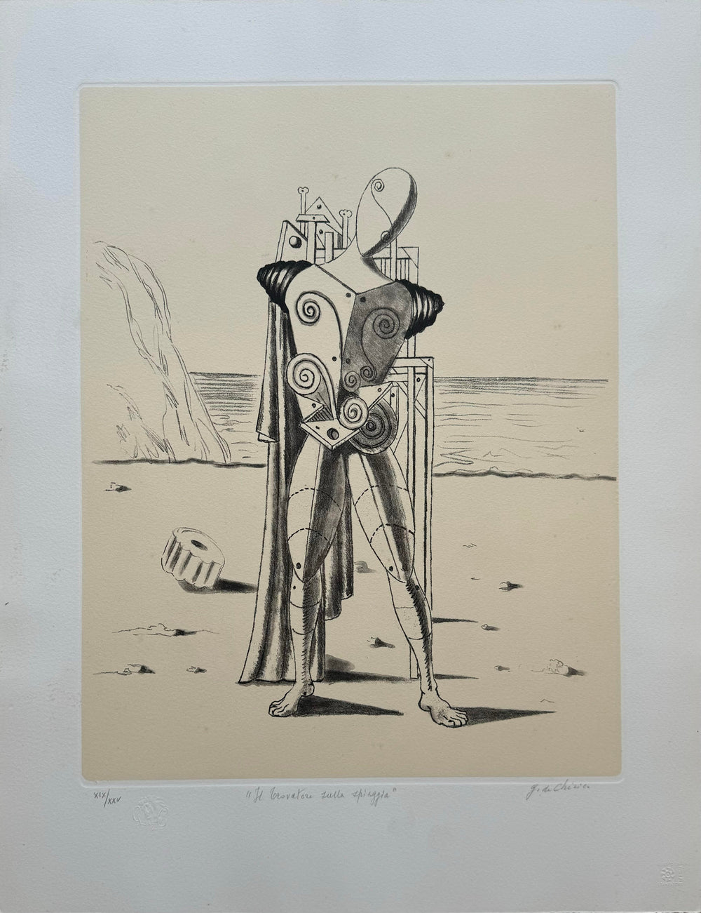 Il trovatore sulla spiaggia | Giorgio De Chirico