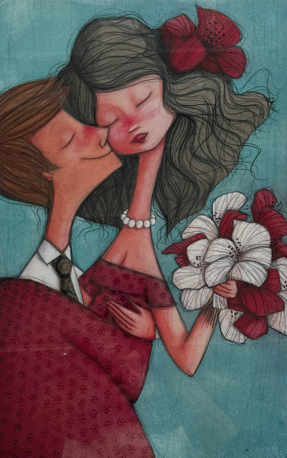 Opera incorniciata: Un Dolcissimo Bacio | Federica Porro