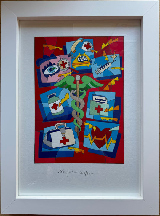 Opera incorniciata: Esculapio | Ugo Nespolo