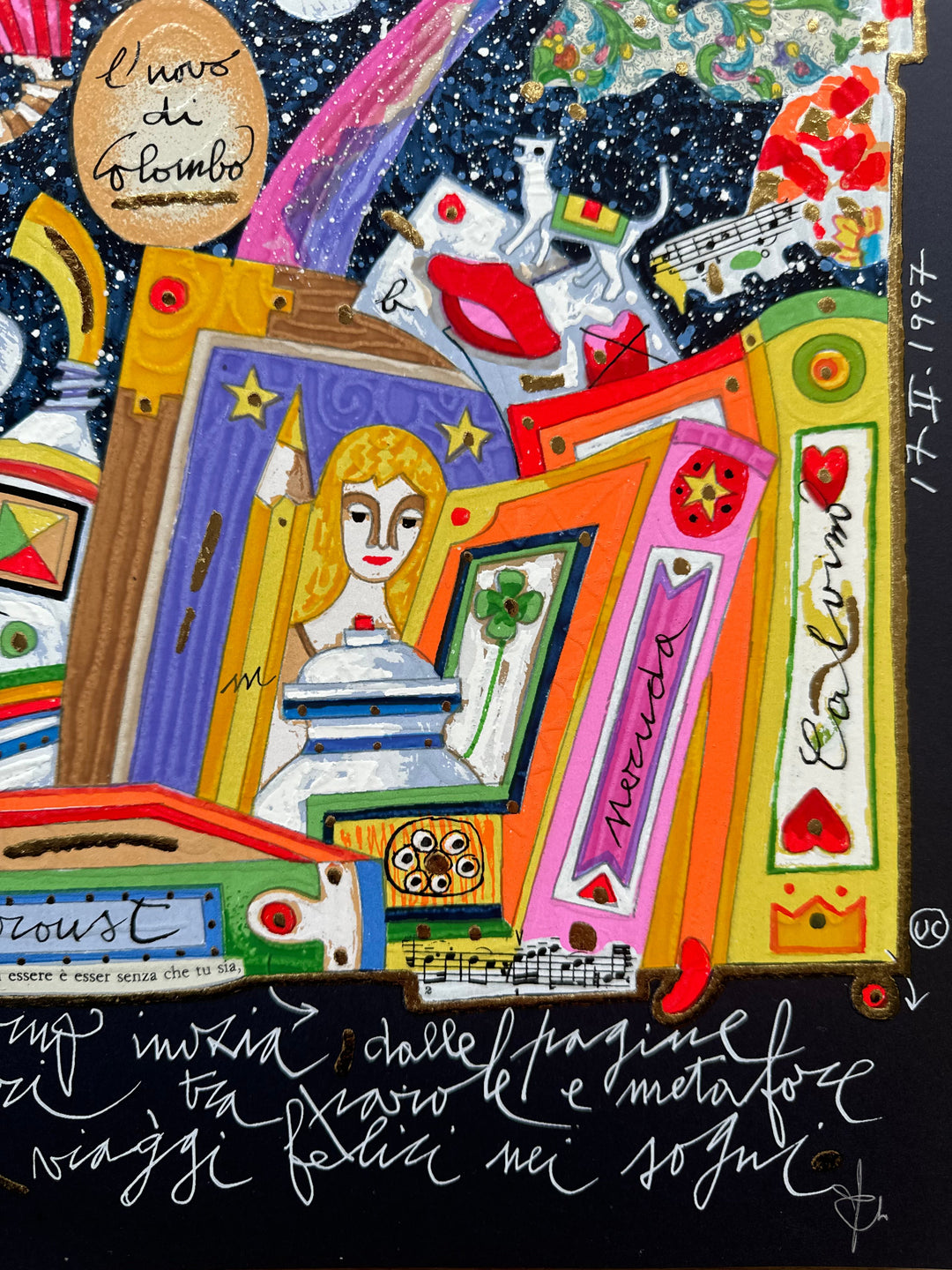 Il giorno inizia dalle pagine dei libri (fondo blu) | Francesco Musante