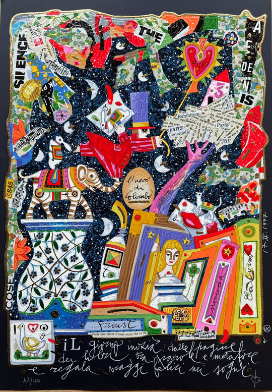 Il giorno inizia dalle pagine dei libri (fondo blu) | Francesco Musante