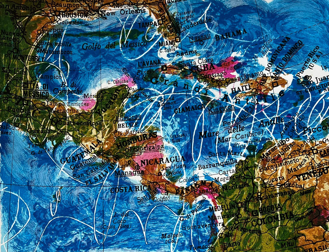 Cartina caraibi | Mario Schifano